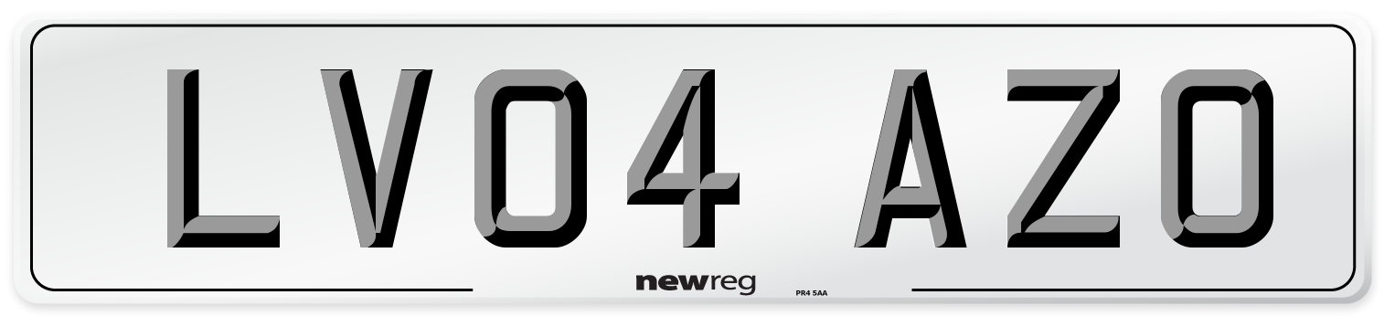 LV04 AZO Number Plate from New Reg